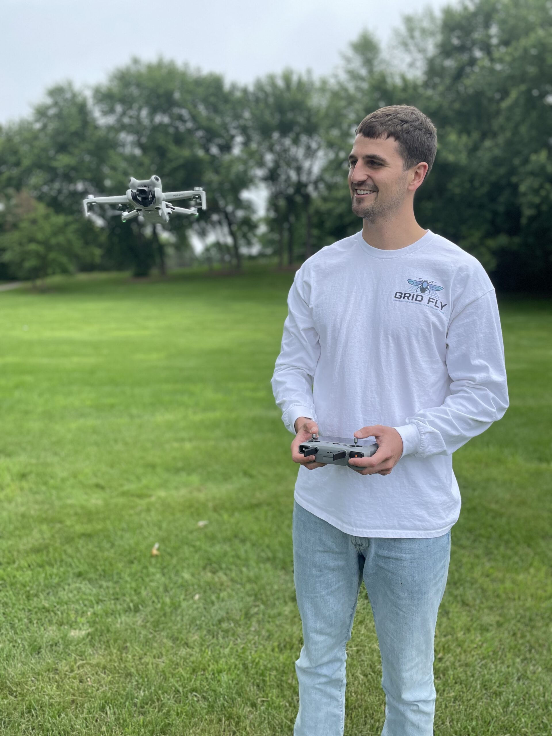 FAA certified drone pilot flying a commercial drone in metro Minneapolis, Minnesota